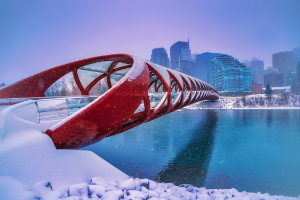 Peace bridge in downtown Calgary.